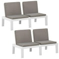 thumbnail image 3 of vidaXL Patio Garden Bench Loveseat Outdoor 2-Seater Bench with Cushion Plastic, 3 of 28
