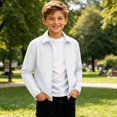 thumbnail image 7 of Solid Color Recreational Sports Long Sleeve Collar Blouse Outdoor Hooded Jacket Waterproof Windproof Cardigan Jacket Kids Size 11-12Years, 7 of 7