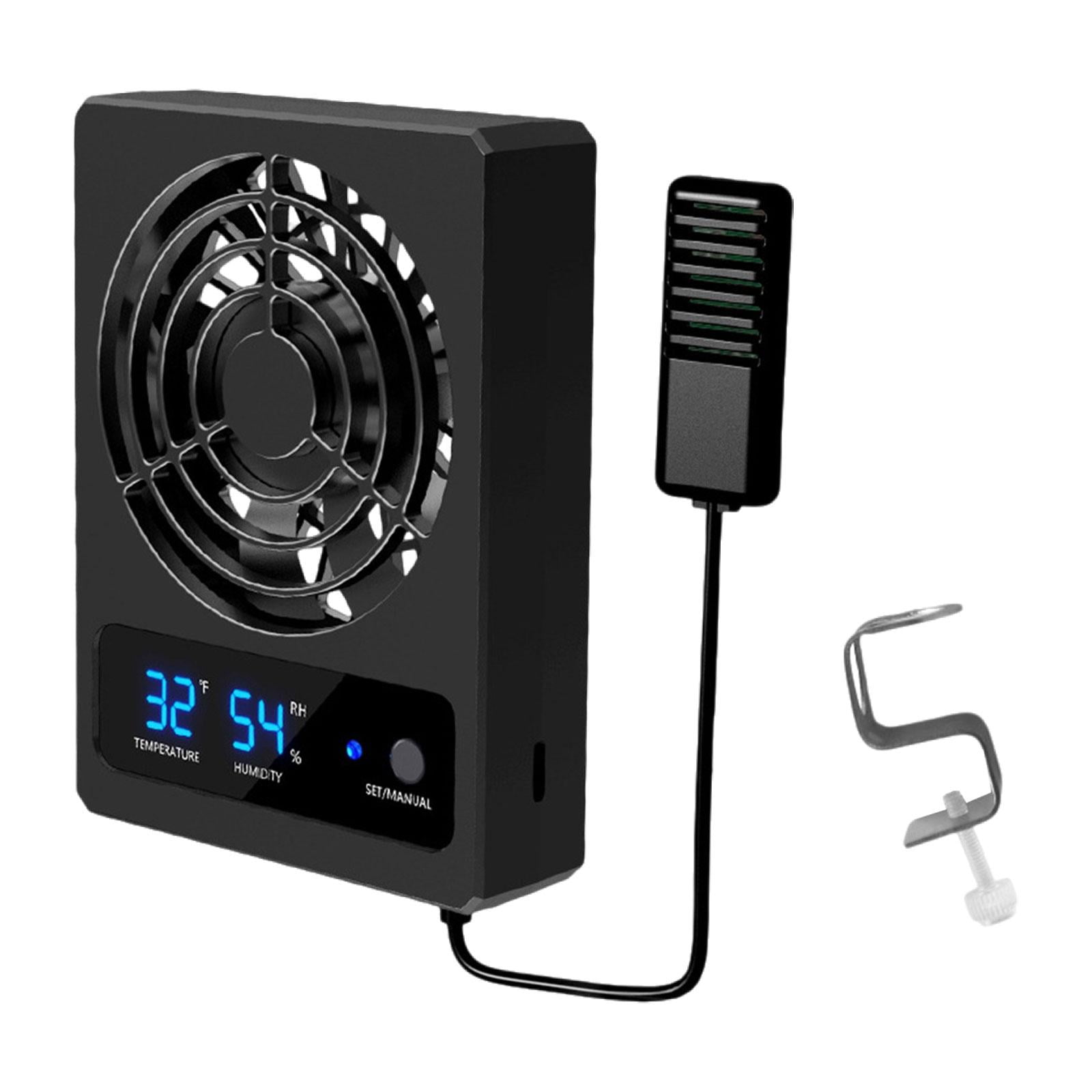 Reptile Ventilation Fan Dehumidifier Digital Display ABS Construction for Breeders Laboratory Terrarium