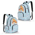 thumbnail image 2 of Kuiaobaty Capybara Print Kids Backpack for Girls 8-12 Rainbow Print School Bag with Multi Pockets 17 Inch Cute Backpack for School, Blue, 2 of 7