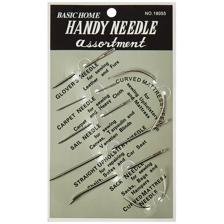 Basic Home Handy High-Grade Steel Needle Assortment Includes Glover's Needle, Carpet Needle, Sail Needle, Straight Upholstery Needle, Sack Needle, Curved Mattress (Best Straight Knitting Needles)