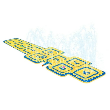 Bluescape Summer Hopscotch Sprinkler Game Inflatable Mat for Kids Outdoor Play for Ages 3 