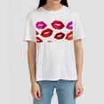 thumbnail image 4 of T Shirts for Women,Mens T Shirt,Red Fire Lip Kiss Colorful,3XL, 4 of 5
