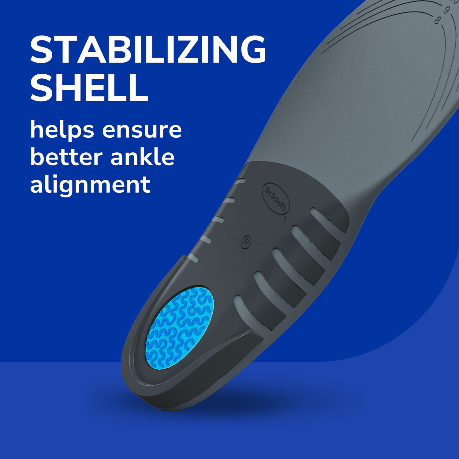 Dr. Scholl's Stability Support Insoles Flat feet & Overpronation, Low Arch Support, Men 8-14, 1 Pair