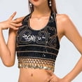 thumbnail image 5 of EHRWE Womens Tank Tops Women Sequin Crop Top Belly Dance Bra Top Talter Tank Top Sequin Tassel Top 2025 Summer Clothes, 5 of 7