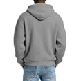 thumbnail image 6 of Men's Full Zip Hoodie Waffle Knit Pullover Long Sleeve Casual Loose Fit Sweatshirt Hooded Tops with Pockets Gray M, 6 of 6