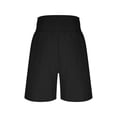 thumbnail image 4 of Smocked Waist Shorts Women High Waisted Lightweight Casual Summer Beach Vacation Shorts Black XXL, 4 of 6