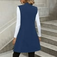 thumbnail image 2 of BLTIBY Women's Sleeveless Cardigan Vest Fall Casual Long Blazer Waistcoat Open Front Business Office Button Down Jacket with Pockets Navy XL, 2 of 9