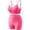 Hot Pink`, variant on 2 Piece Workout Sets for Women Halter Strappy Sports Bra with Seamless Ribbed Gym Yoga shorts Outfits Yellow,Free Size