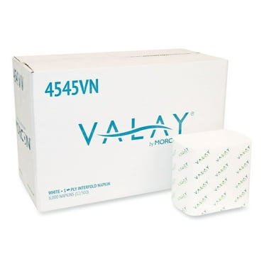 Morcon Tissue Valay Interfolded Napkins, 1-Ply, White, 6.5 x 8.25, 6,000/Carton -MOR4545VN