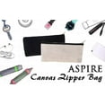 thumbnail image 5 of Aspire 12-Pack Canvas Cotton Makeup Bag, Blank DIY Craft Bag, 7 x 3-1/8 x 1-1/2 Inch-Natural / Black, 5 of 5