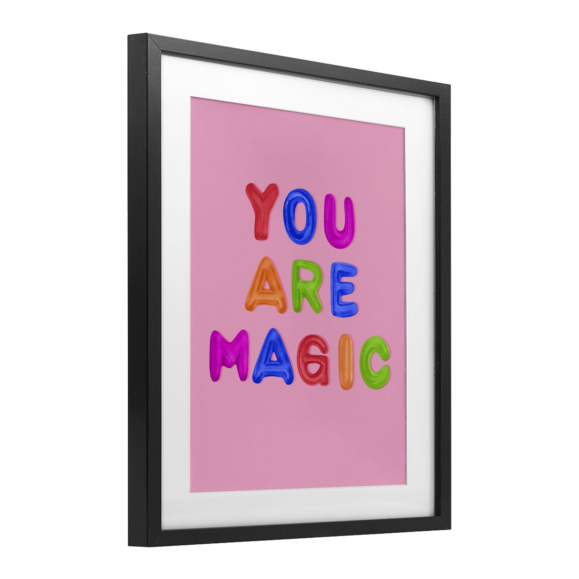 Stupell Industries You are Magic Gummies over Pink Black Framed Print Under Glass, design by LISH Creative