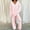 Pink, variant on Womens Sets Women Two Piece Outfits Long Sleeve Solid Color Tops with High Waist Pants Baggy Warm Pajama Sets