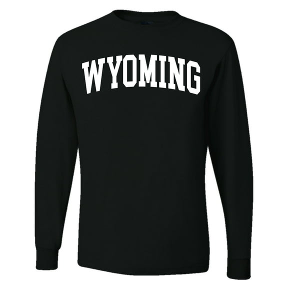 Wild Bobby State of Wyoming College Style Men Long Sleeve Shirt