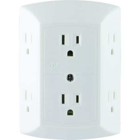 GE Grounded Adapter-Spaced 6-Outlet Tap, 50759 - Walmart.com