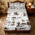 thumbnail image 2 of Erosebridal Retro Western Cowboy Zipper Twin Comforter Sets with Fitted Sheet and 2 Pillowcases for Boys Girls, Desert Horse Animal Print Zipper Bedding Set, Gray Reversible, 4-Piece, 2 of 7