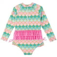 thumbnail image 2 of LYMAYTER Baby Girls Long Sleeve Swimsuits Floral UPF 50+ Sun Protection Bathing Suit Toddler Rash Guard One Piece Swimwear for 1-5 Years Old, 2 of 11