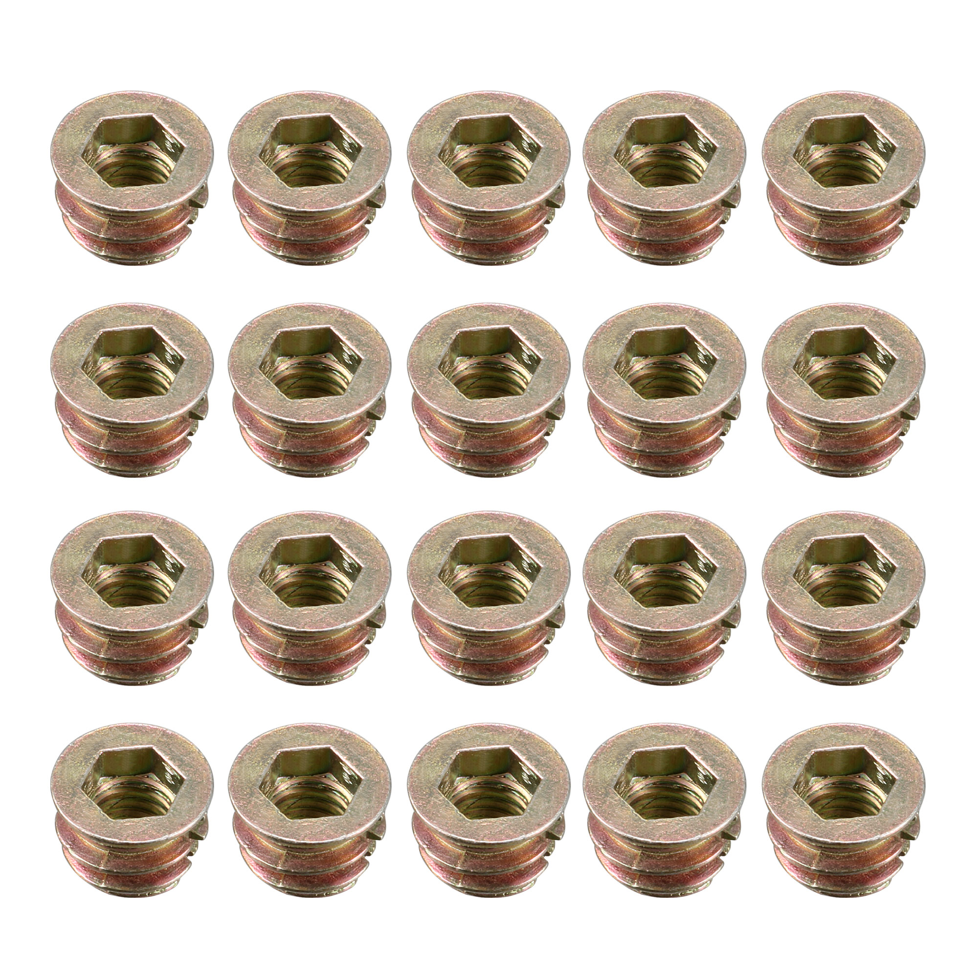 Threaded Insert Nuts Zinc Alloy Hex Socket M6 Internal Threads 8mm