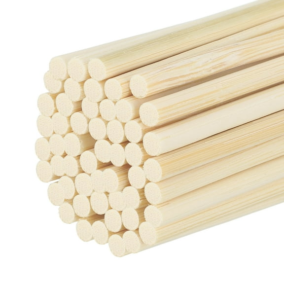 Uxcell 50 Pcs Wooden Dowel Rods Round Dowel Rod 0.12" x 8"