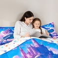 thumbnail image 4 of Manfei Fantasy Sea Turtle Twin Comforter Sets for Kids Boys and Girls, Magical Princess Castle Bedding Set, Stars Reversible 2 Pieces, 1 Comforter and 1 Pillowcase, 4 of 6