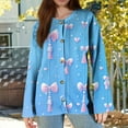 thumbnail image 4 of Valentine's Day Cardigan Sweaters for Women Spring 2026 Trendy Lightweight Heart Pattern Sweaters Loose Button Up Knit Tops, 4 of 6