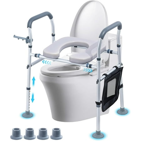 Toilet Seat Risers for Seniors,Raised Toilet Seat With Handles,Toilet Teat Riser With Height and Width Adjustable,Elevated Toilet Seat for Elderly, Pregnant,Handicap and Fit Any Toilet
