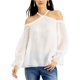 thumbnail image 1 of INC Blusa con hombros descubiertos con volantes para mujer, blanca, grande I-N-C Hombro frío, 1 of 1