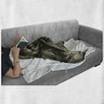 thumbnail image 6 of Sloth Soft Flannel Fleece Throw Blanket, Sweetly Smiling Jungle Animals Lying down Crossed Legs Tropic Fauna Sketch, Cozy Plush for Indoor and Outdoor Use, 70" x 90", Ivory Black, by Ambesonne, 6 of 6