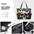 thumbnail image 4 of Rocae Bow Flower Skull for Large Women's Waterproof Beach Bag Tote with 7 Pockets Pool Bag for Travel Gym Vacation, 4 of 6