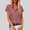 Red-a, variant on Women 2026 Plus Size Linen Shirts Short Sleeve Button Down Summer Casual Lapel Blouses