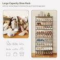 thumbnail image 5 of 10 Tier Shoe Rack, Large Capacity Shoe Storage Organizer for 40 Pairs of Shoes, Metal Shoe Storage Rack with Shelf for Entryway Hallway Closet Garage, Rustic Brown and Black TXJ010H, 5 of 7