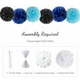 thumbnail image 3 of Party Decorations Balloons Banners Happy Birthday Kit Blue Party PomPoms Foil Curtain Boys Men Décor Supplies, 3 of 7