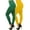 Green-Mustard, variant on Women's 2 Pack Plus Size High Rise Banded Waist Full length Leggings with Fleece Lining