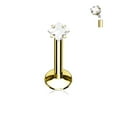 thumbnail image 1 of Labret Monroe Clou à Lèvres Carré en Acier Inoxydable PVC Fileté Intérieurement CZ 16G, 1 of 4