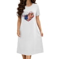thumbnail image 2 of LEKEK 4Th of July Outfits for Women Short Sleeve Crew Neck Oversized Nightgowns American Flag Printed Midi Sleep Dress Loose Fit Patriotic Lounge Sets, 2 of 6