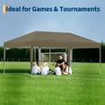 thumbnail image 5 of 10x20 Ft Pop-Up Canopy Tent, Portable Instant Shelter with 3 Adjustable Heights, Waterproof Outdoor Sun Shade with Wheeled Bag, Party Tents for Patio, Deck, Garden, Beach, Brown, 5 of 7