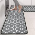 thumbnail image 2 of Kitchen Rugs Sets Of 2,Gray Geometric Quatrefoil Pattern Anti Fatigue Kitchen Mat Rugs Non Slip Washable,Decorative Kitchen Floor Mats for Kitchen,Sink,Laundry,17"x47"+17"x47", 2 of 5
