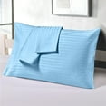 thumbnail image 3 of CCNY Pillowcases 2 Pieces Light Blue- Euro Sham 26x26 Size Stripe 600 TC 100% Egyptian Cotton Pillow Cushion Cover, 3 of 7