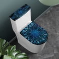 thumbnail image 2 of HELLHERO Polyester Toilet Protector Cover for Bathroom Home Comfort, Adjustable Stays in Place Easy to Clean, Stretchy Fabric, 17"x21", Mandala Pattern Blue Gradient, 2 of 8