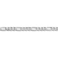 thumbnail image 2 of Solid 14k White Gold 4mm Flat Figaro Chain Bracelet - with Secure Lobster Lock Clasp 8", 2 of 5