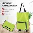 thumbnail image 5 of Foldable Shopping Trolley Bag with Wheels Collapsible Shopping Cart Reusable Foldable Grocery Bags Travel Bag Green, 5 of 9