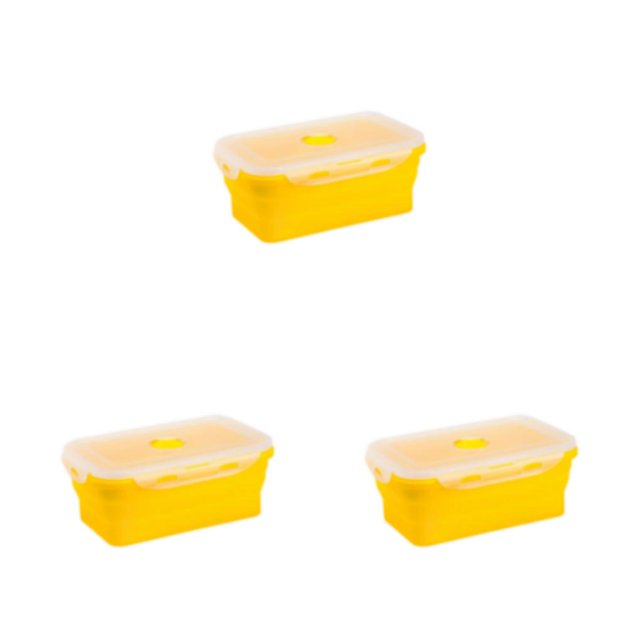 Baohd Silica Gel Convenient And Stylish Solution For Quick Lunch Break With Multiple Colors And Specifications To Choose yellow 800ml 3Set