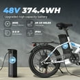 thumbnail image 6 of Electric Bike - 500W Folding Ebike with Stylish 20" Wheels, 48V Lithium Battery for 40 Miles Range and 20MPH Speed, 6 of 7