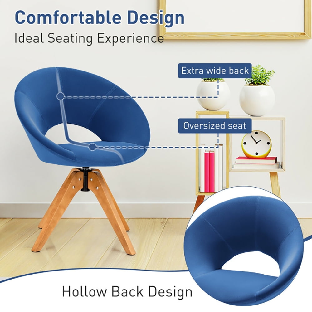 Finihen Swivel Accent Chair, Swivel Chair with Oversized Upholstered Seat, for Home, Office, Blue