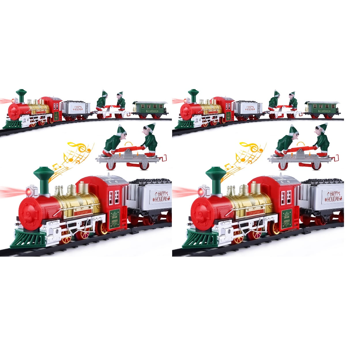 Buy NUOLUX 2pcs UNOMOR Christmas Train Set Mini Model Train Toy with