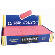 Sargent Art Large Pink Erasers, 36-Count (36-1012)