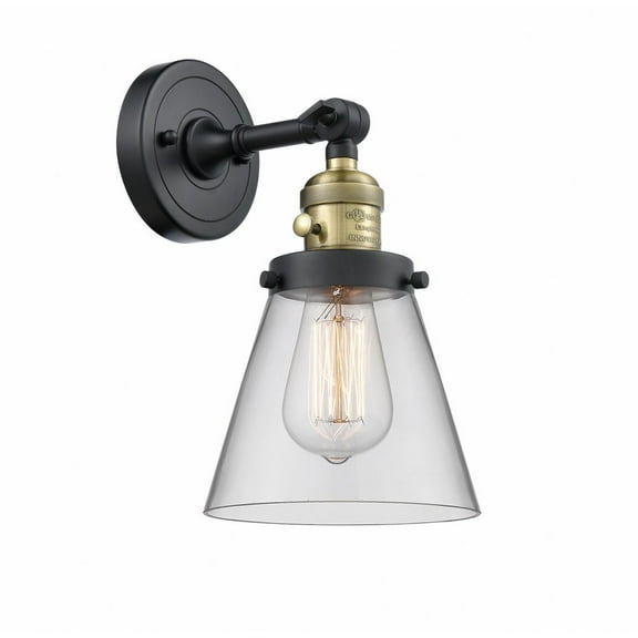 Innovations 203SW-BAB-G62-LED Small Cone 1 Light Sconce part of the Franklin Restoration Collection, Black Antique Brass
