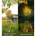 thumbnail image 3 of JYPS Sun Moon Solar Wind Chimes, 47-Inch Large Waterproof Windchimes for Outside with Glowing Crackle Glass Ball, Garden Patio Yard Decor Mother's Day Birthday Unique Gifts for Women Mom Grandma Wife, 3 of 9