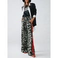thumbnail image 5 of Women'S Cheetah Print Wide Leg Baggy Pants Y2k Side Loose Streetwear Trousers Gray XL, 5 of 8