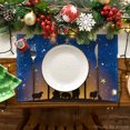 thumbnail image 6 of Smile The Lord Blue Sky Christmas Placemats Set of 4, 12x18 Inch Seasonal Winter Holy Night Table Mats, 6 of 6